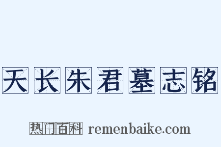 天长朱君墓志铭是什么意思的图片